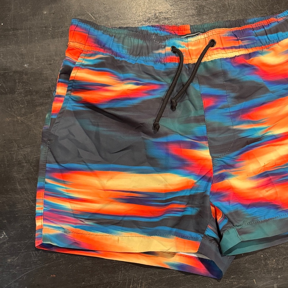 4/$15 Men’s Foreber 21 Vibrant Multicolor Tie-Dye Swim Shorts Size Small - Picture 2 of 7